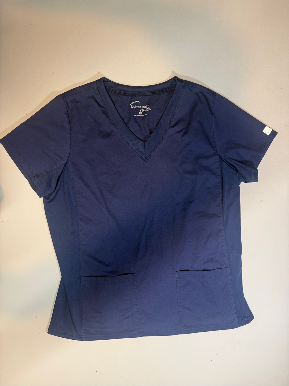 Butter Soft Navy V-Neck Scrub Top